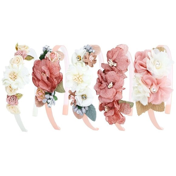 5 Piece Plastic Flower Headbands Kids Teens Girls Toddler Floral Hair Accessorie main image 7